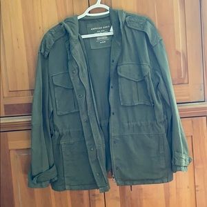 American Eagle hooded military jacket